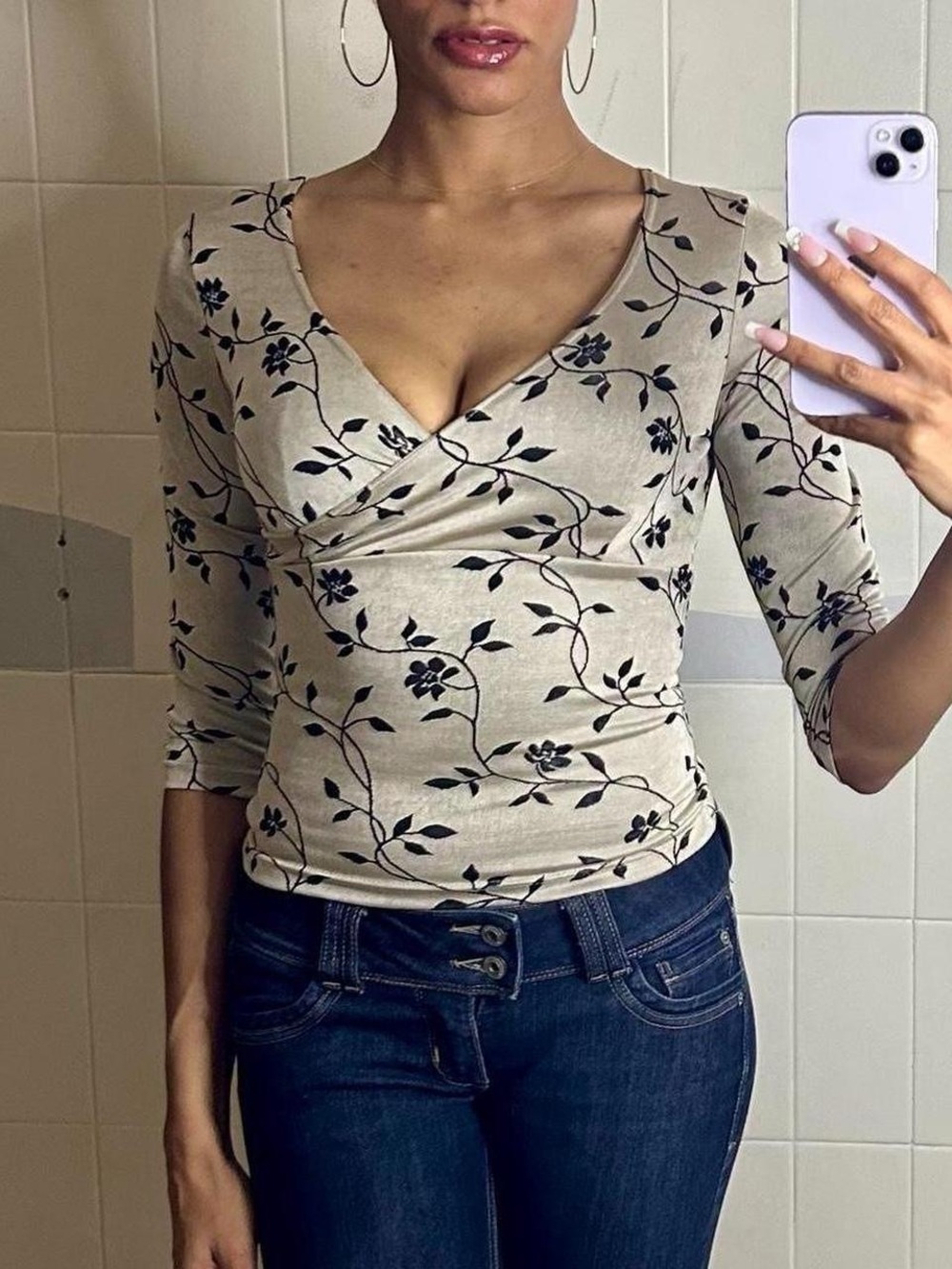Floral Crossover Top